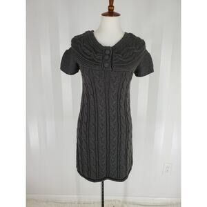 DECREE Women's Gray Short Sleeve Sweater Dress Sz M